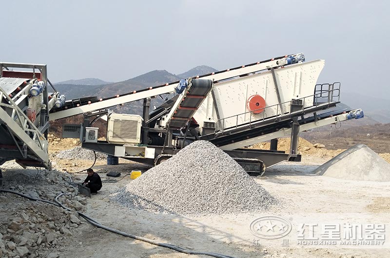 移動式磚頭建筑垃圾破碎現場