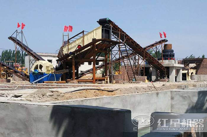 洗沙加工現場